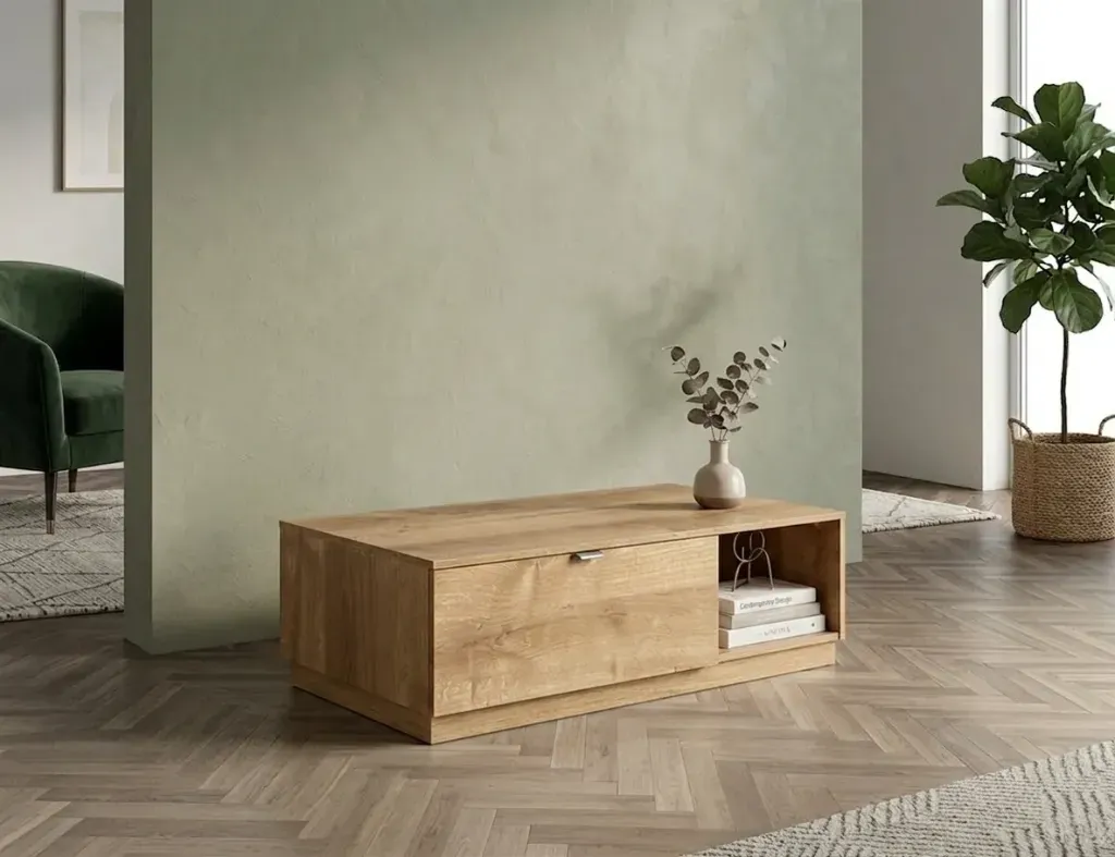 [DZ38BEIGE-TB] Modena - Table Basse Beige Contemporaine en chêne.webp