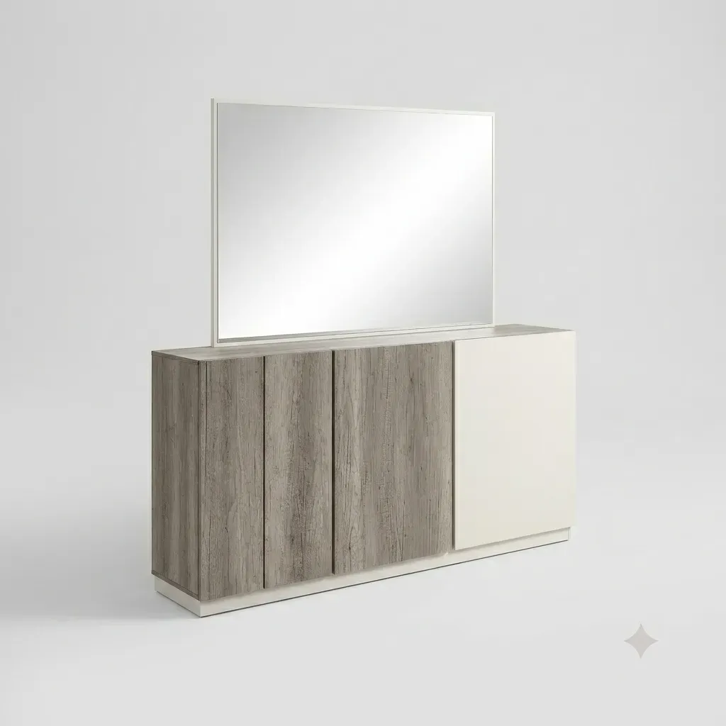 [DZ38GRIS-BAHUT] Modena - Enfilade Grise Contemporaine en chêne blanchi.webp