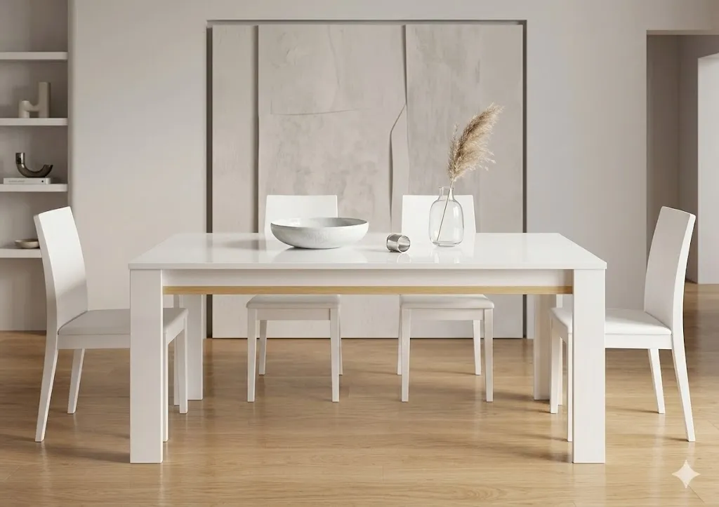 [TABLE-GOLD] GOLD TABLE A MANGER BLANCHE ET DORE