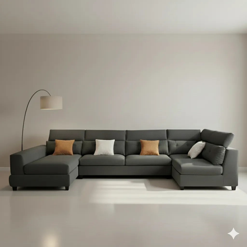 [MC-SOF-GRIS-001] CANAPÉ GRIS PANORAMIQUE 7 PLACES 1652