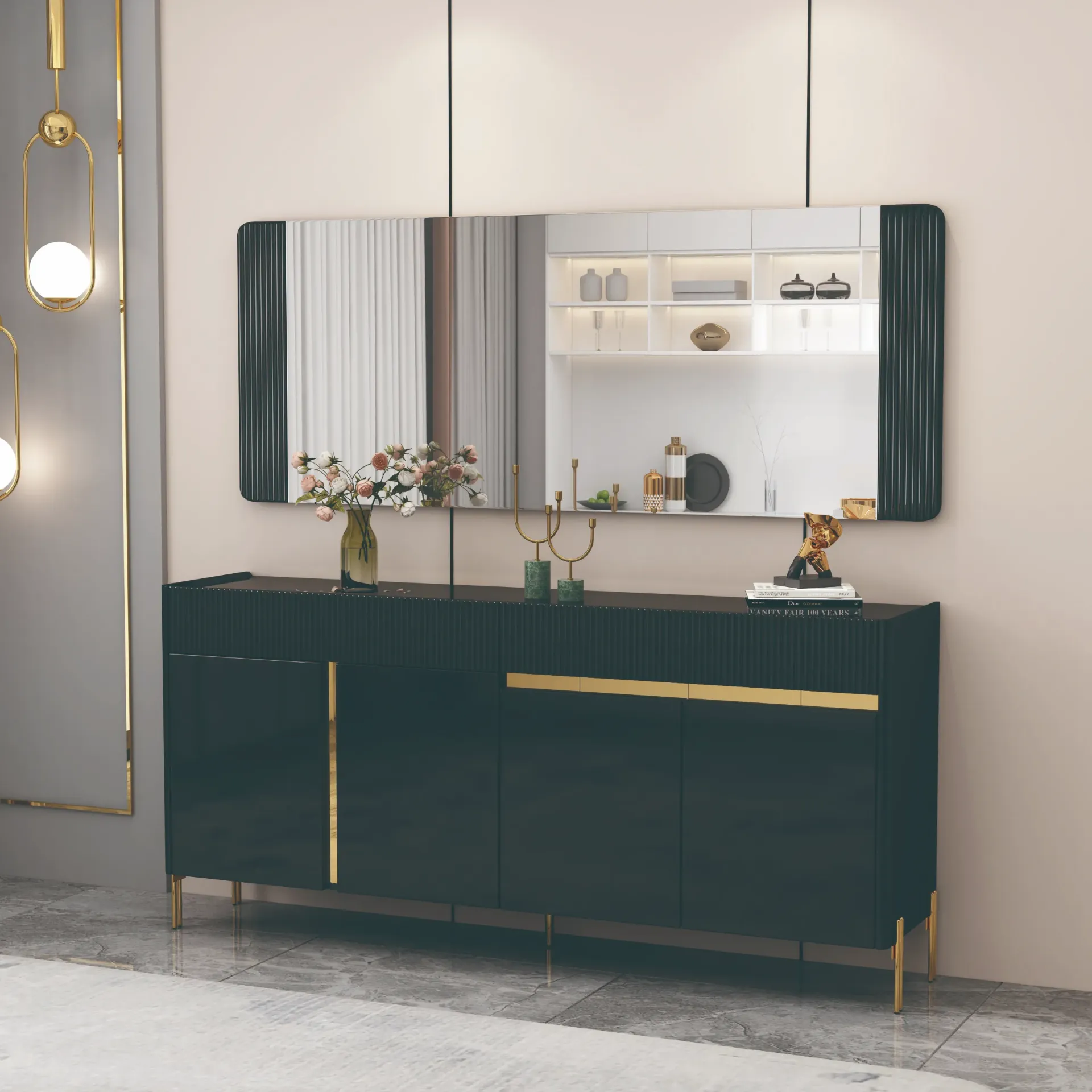 [BAHUT-92382] BAHUT NOIR DORE