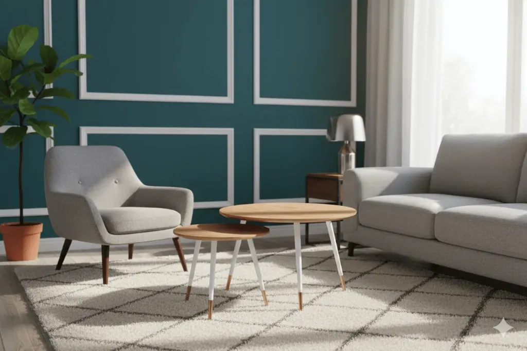 [605CHENE-TB] LOT DE 2 TABLE BASSE GIGOGNE RONDES EN CHENE