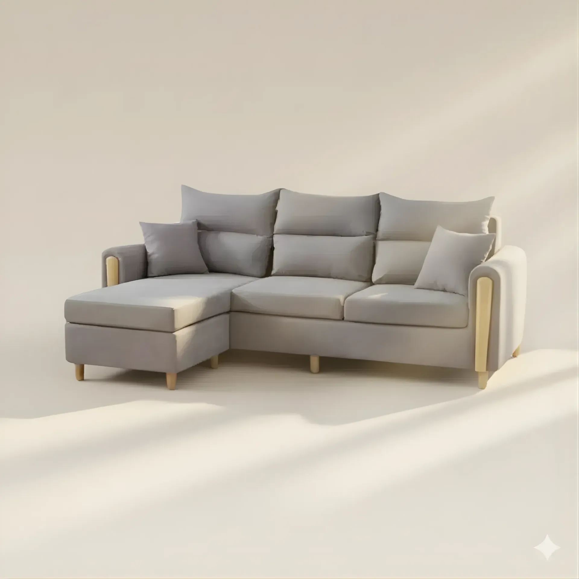 CANAPÉ D'ANGLE GRIS ZH109 8826-5