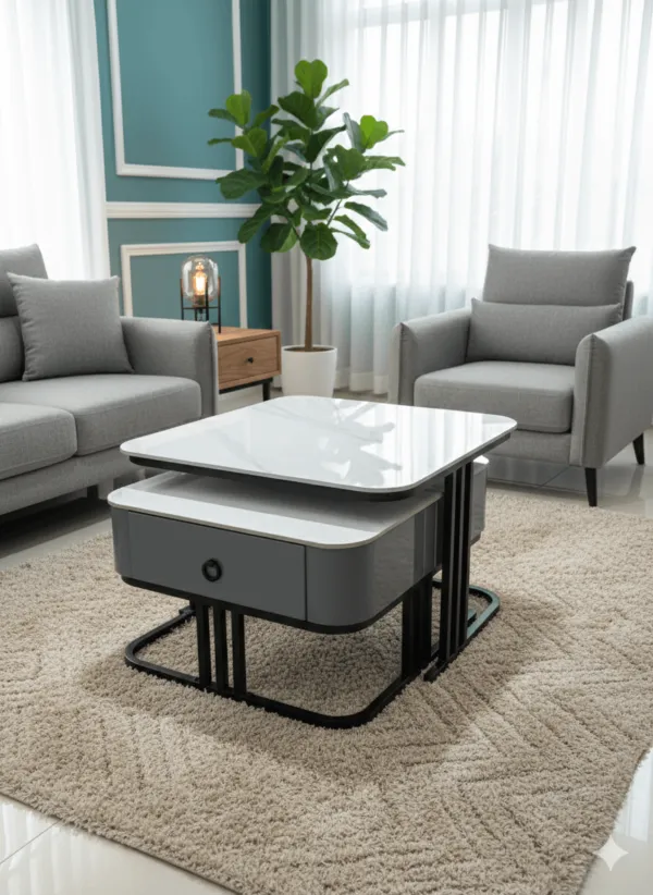 TABLE BASSE GIGOGNE CARRE EN MARBRE