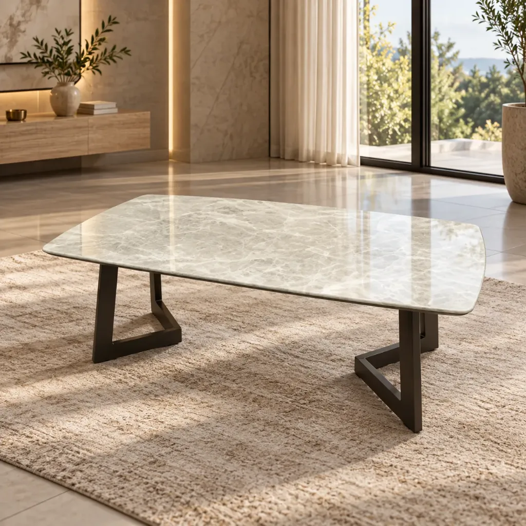 TABLE BASSE EN MARBRE GRIS