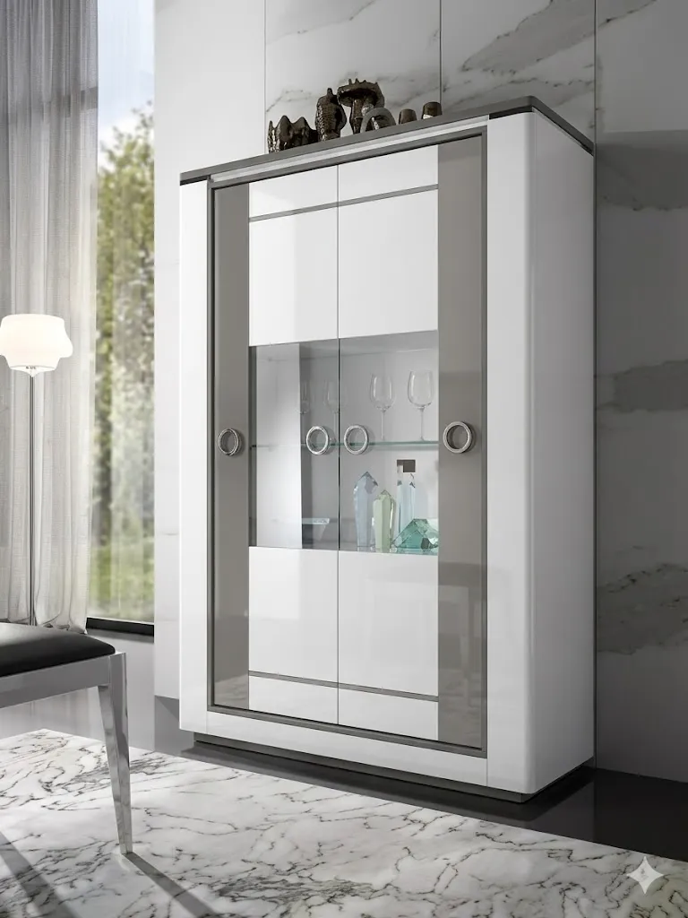 BELLARIA VITRINE BLANCHE ET GRISE