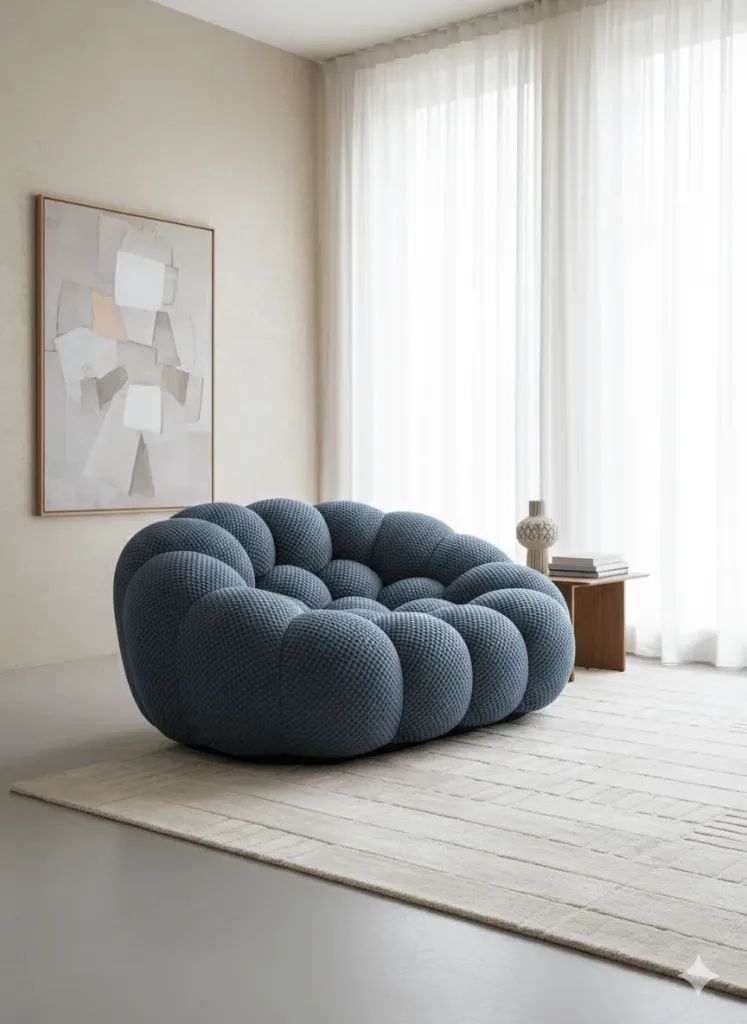 FAUTEUIL BUBBLE  BLEU COMPRESSE