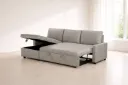 CANAPÉ D'ANGLE GRIS CONVERTIBLE AVEC COFFRE ZY 307V