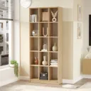 Épurée - Bibliothèque moderne en chêne (15 cases)