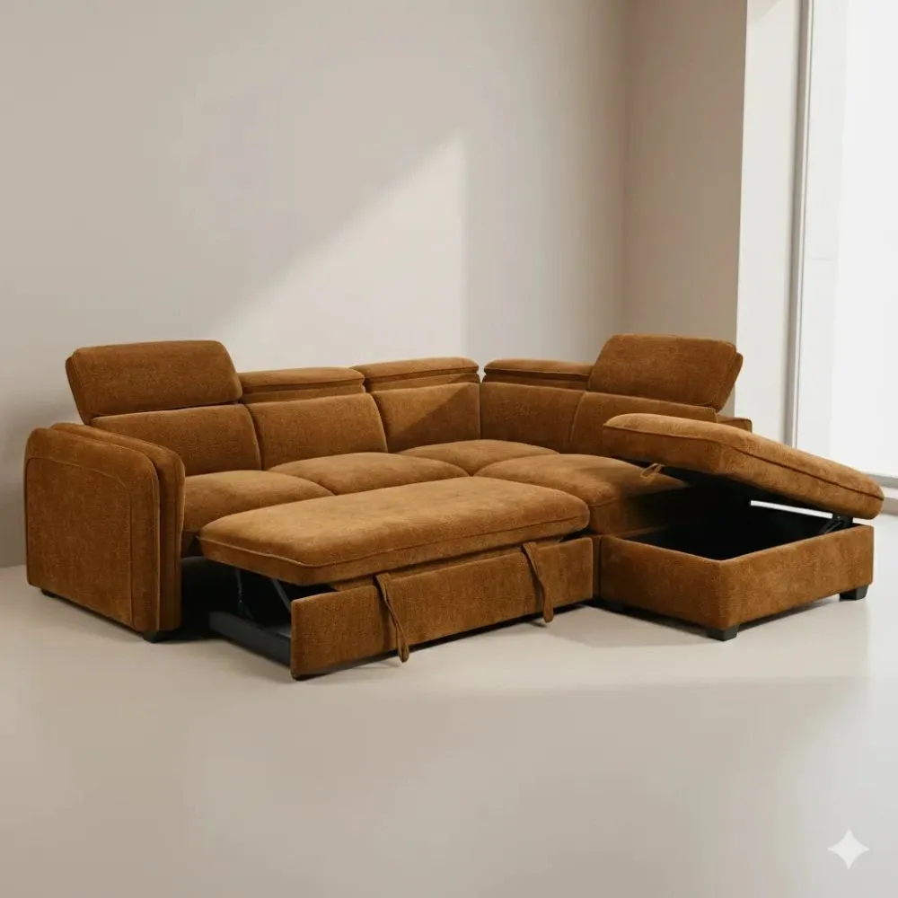 CANAPÉ D'ANGLE CONVERTIBLE AVEC COFFRE KF7845