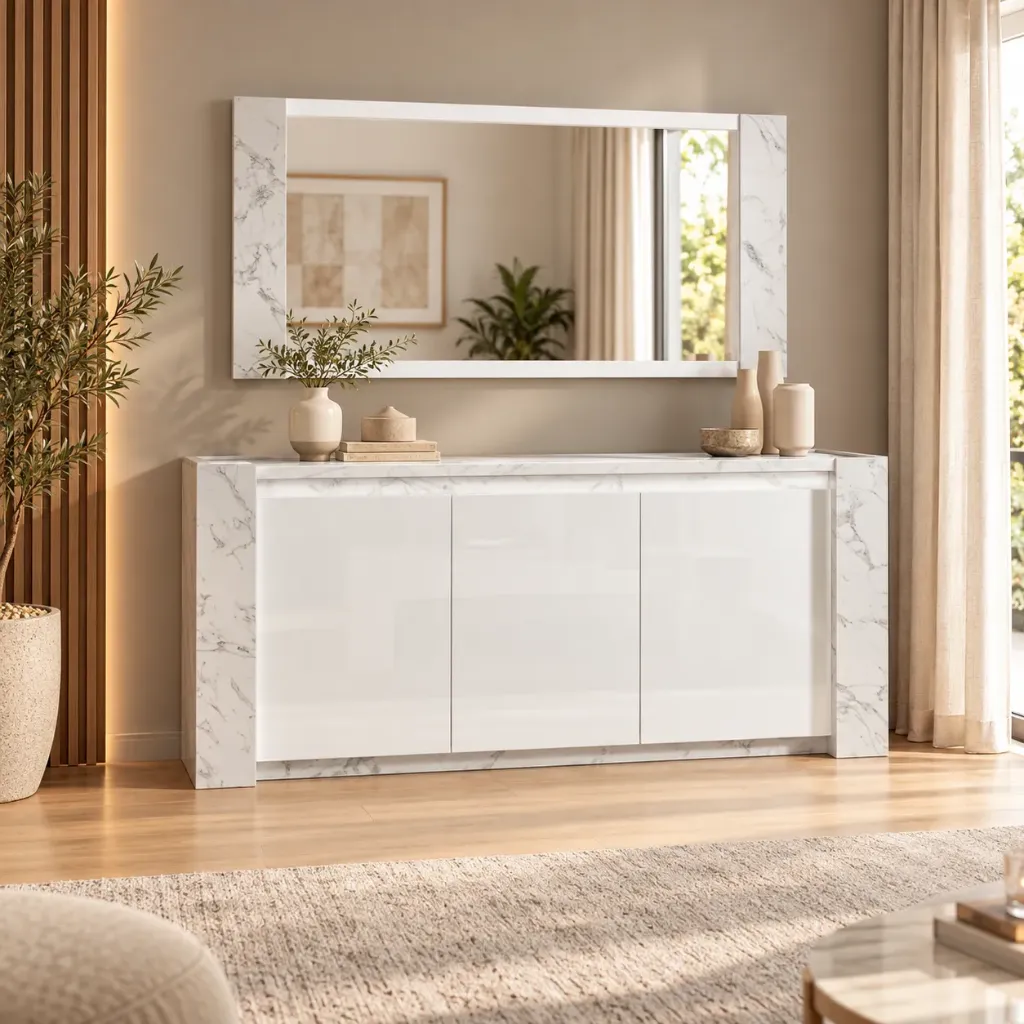 [VITTORIA-ENFILADE] Enfilade VITTORIA 3 Portes Avec Miroir
