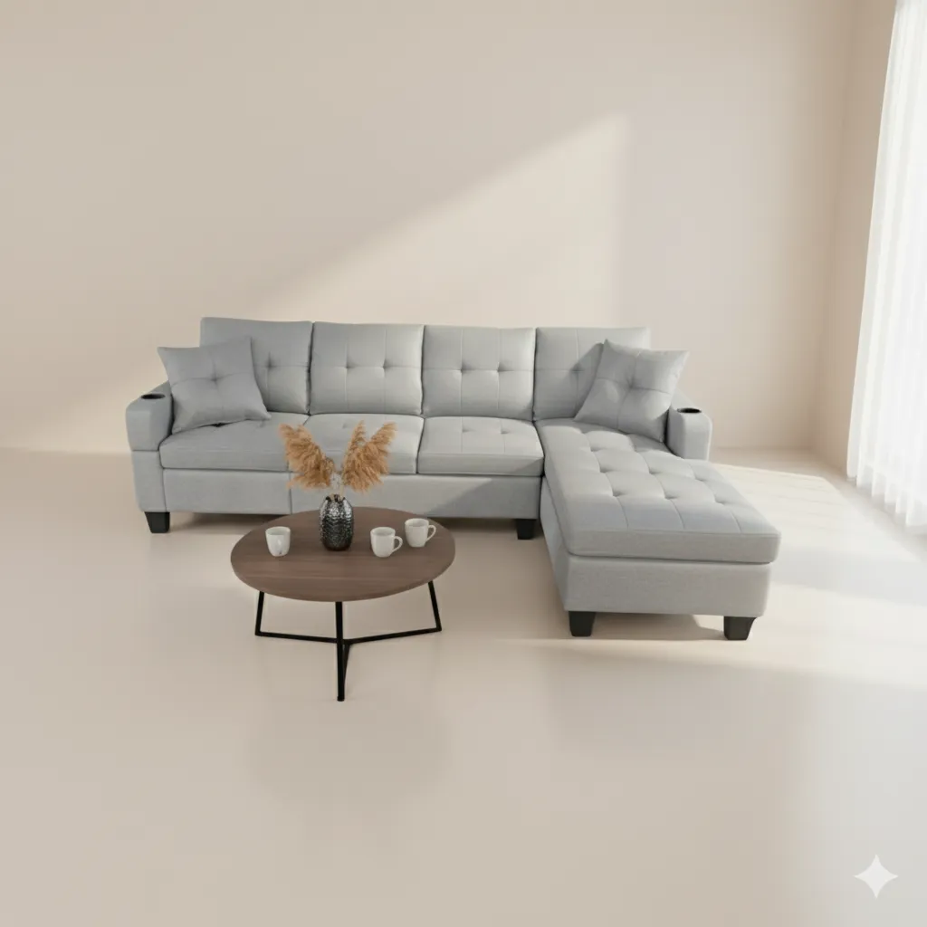 [MC-SOF-GRIS-012] CANAPÉ D'ANGLE GRIS IB2509