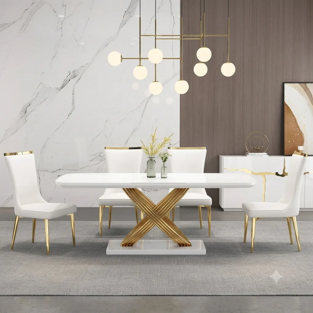 [TABLE-92644 CHAISE-12082] PACK Table à Manger Royale + 8 chaises