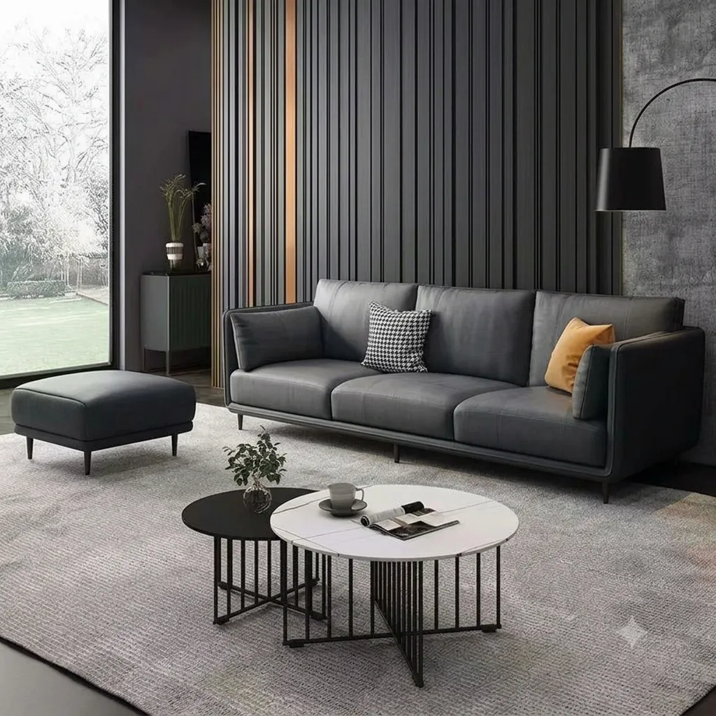 [SALON-QY904] Lilo Canapé haute couture 3 places (avec repose pied modulable)