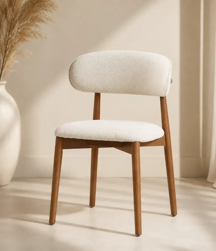 Puffy - Chaise scandinave assise Marron