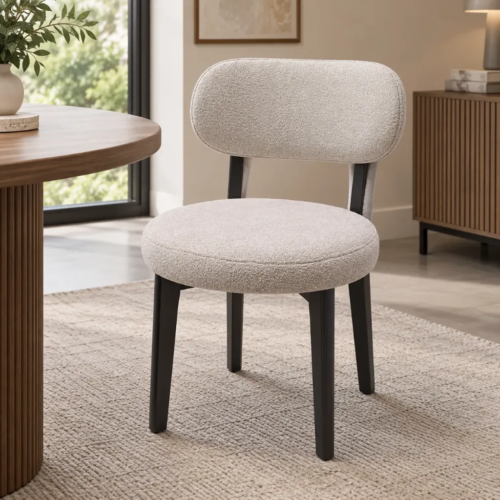 Puffy - Chaise scandinave assise blanche