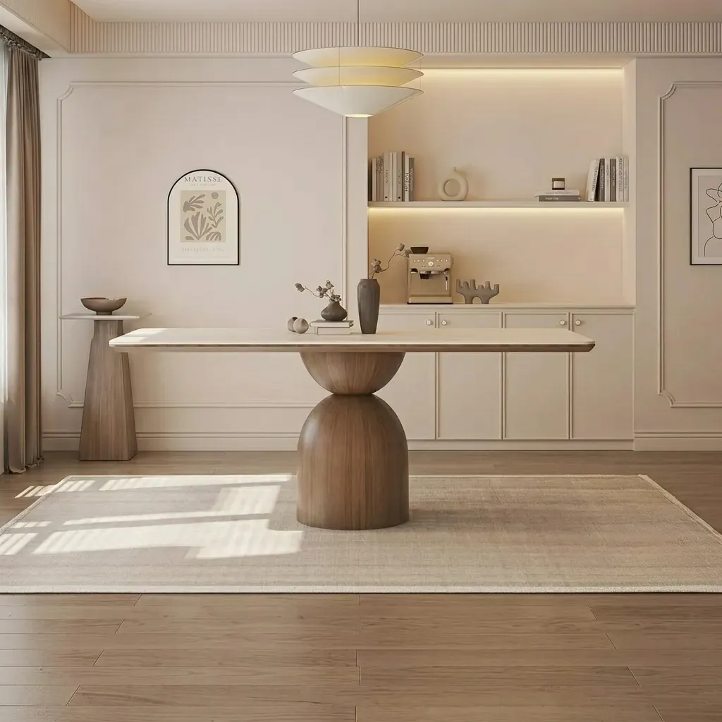 [TABLE-T26RECT] Ernest - Table à manger rectangle en bois (plateau blanc)