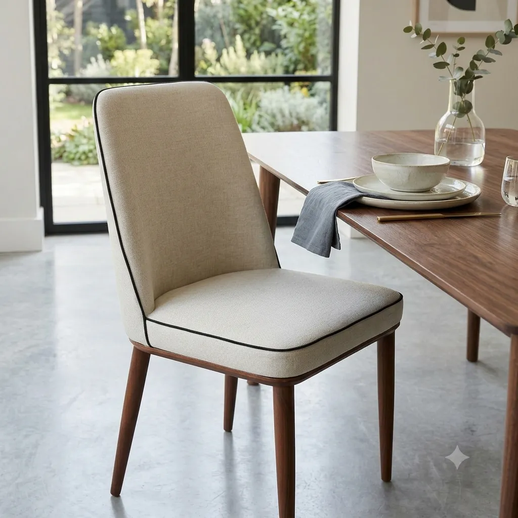 [CHAISE-B11BEIGE] Brooklyn - Chaise beige chic en tissu