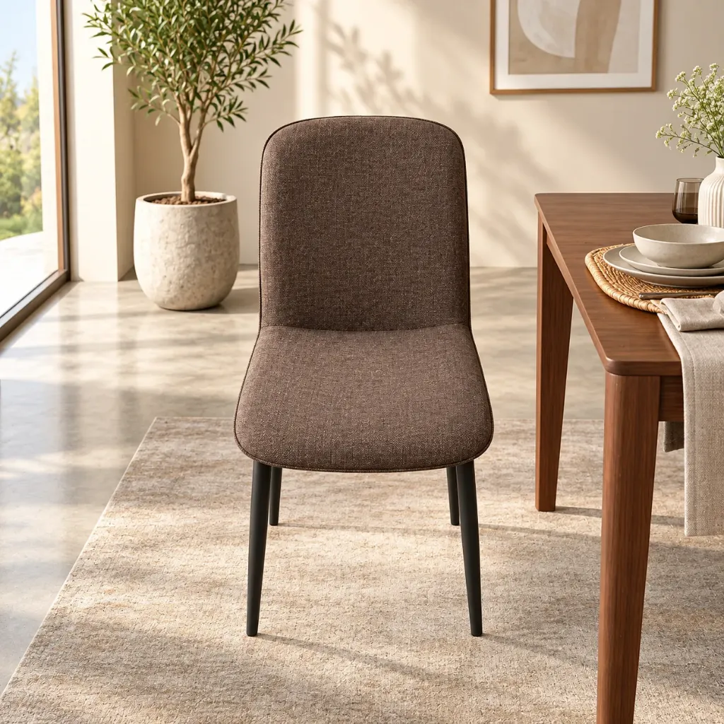 [CHAISE-2GRIS] CHAISE BOEL MARRON EN MOUSSE
