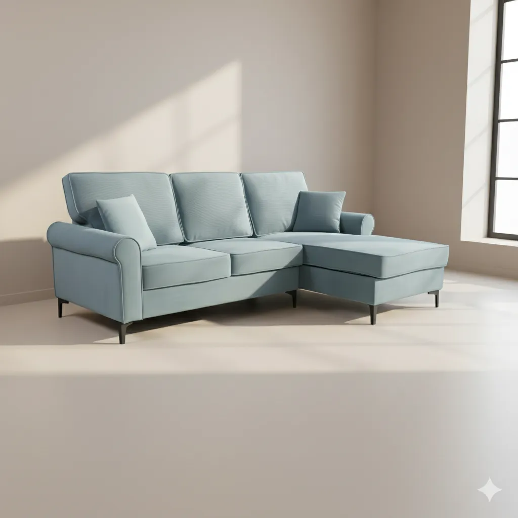 [MC-SOF-BLEU-003] CANAPÉ D'ANGLE BLEU ZY 2139