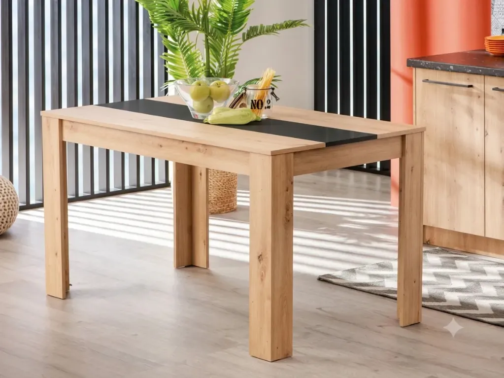 [TABLE-DOMUSCHENENOIR] DOMUS - TABLE À MANGER RECTANGLE EN CHÊNE