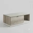 Modena - Table Basse Grise Contemporaine en chêne blanchi