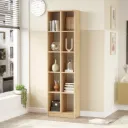 Épurée - Bibliothèque moderne en chêne (10 cases)