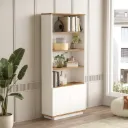 Blanche - Bibliothèque moderne avec étagère en chêne