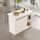 Kitchen Island - Îlot de Cuisine avec Portes et Espaces de rangements ouverts