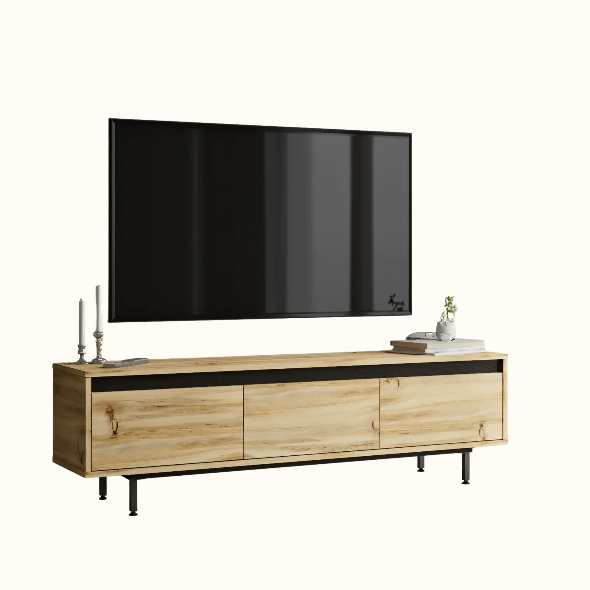 [MC-TTV-002] TABLE TV 3 PORTES EN BOIS LV1-KL