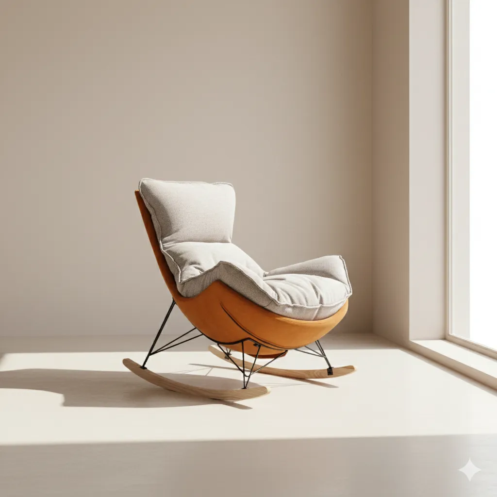FAUTEUIL ORANGE ET GRIS Y1910