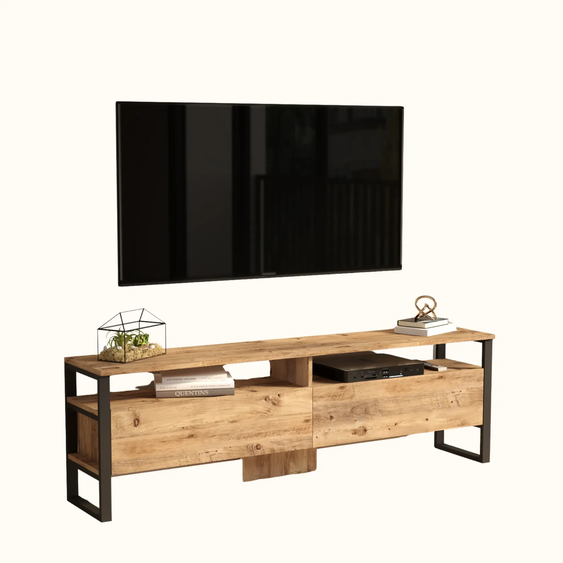 [MC-TTV-003] TABLE TV 2 PORTES EN BOIS ML19A