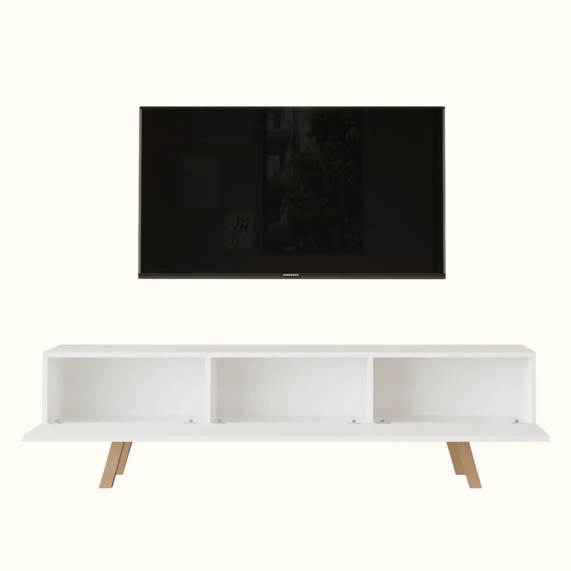 TABLE TV PU1‐W BLANC