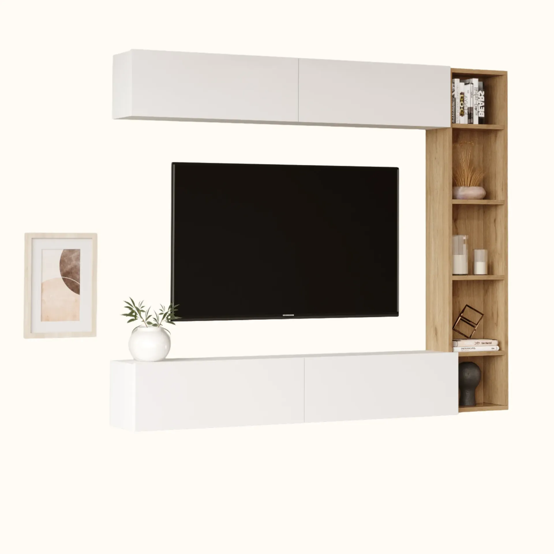 [MC-TTV-012] LIVING TV BLANC SUSPENDU CN1-SW-TV