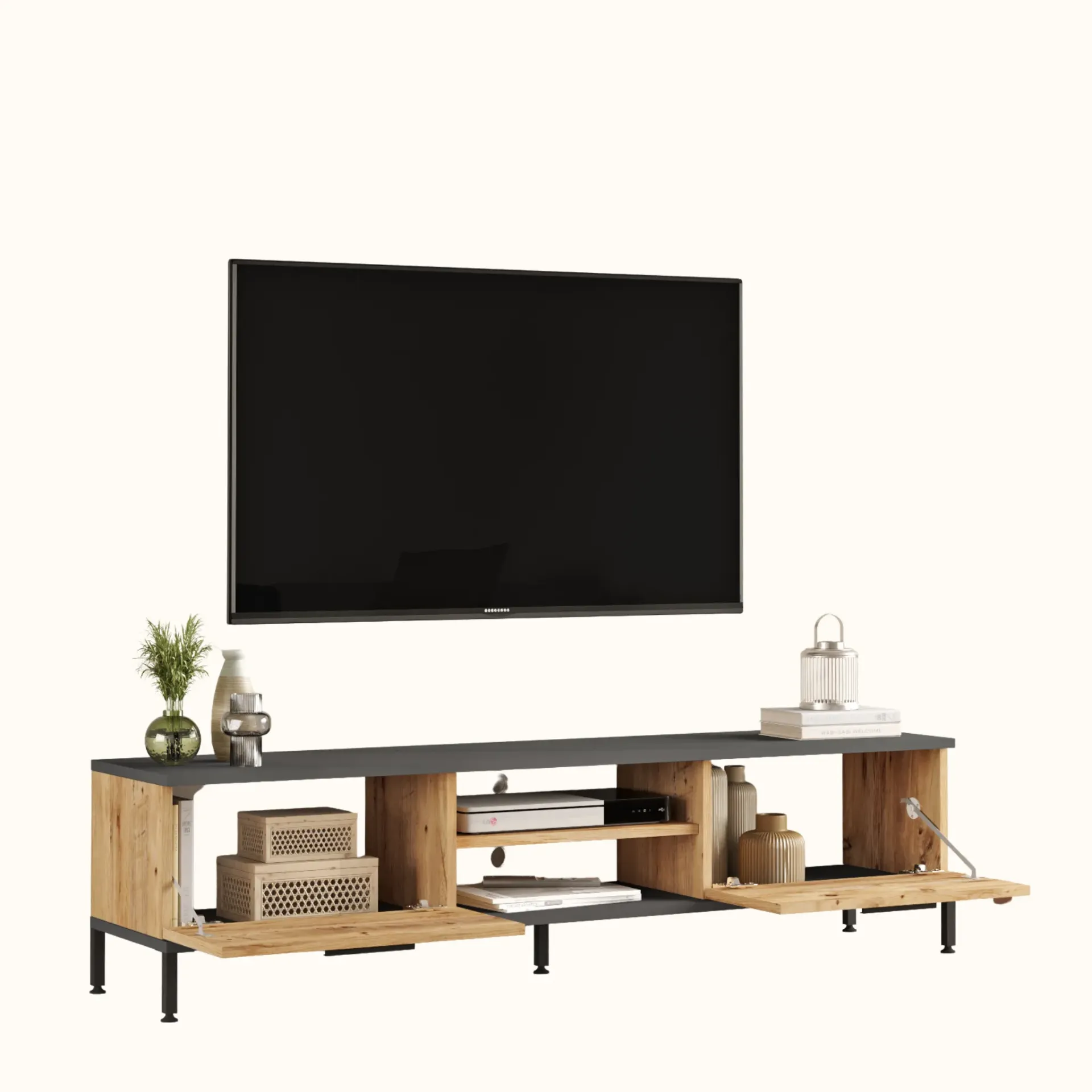 [MC-TTV-015] TABLE TV 2 PORTES EN BOIS RL1-AA