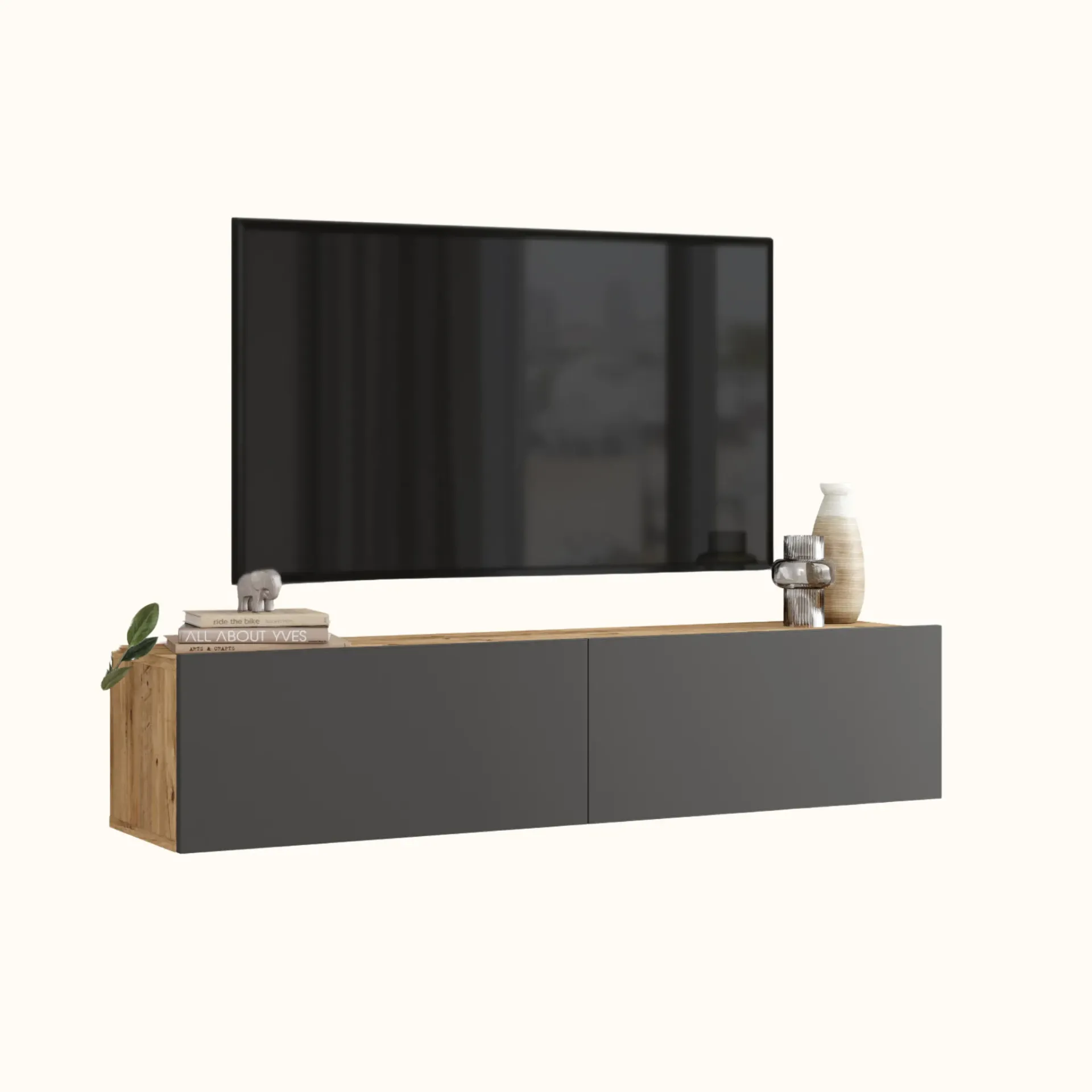 [MC-TTV-019] TABLE TV GRISE SUSPENDUE  FR10-AA-TV