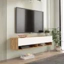 TABLE TV SUSPENDUE BLANCHE EN BOIS FR11-AW-TV
