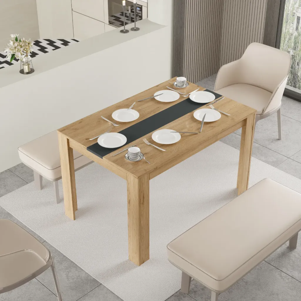 TABLE RECTANGULAIRE BLANCHE EN BOIS