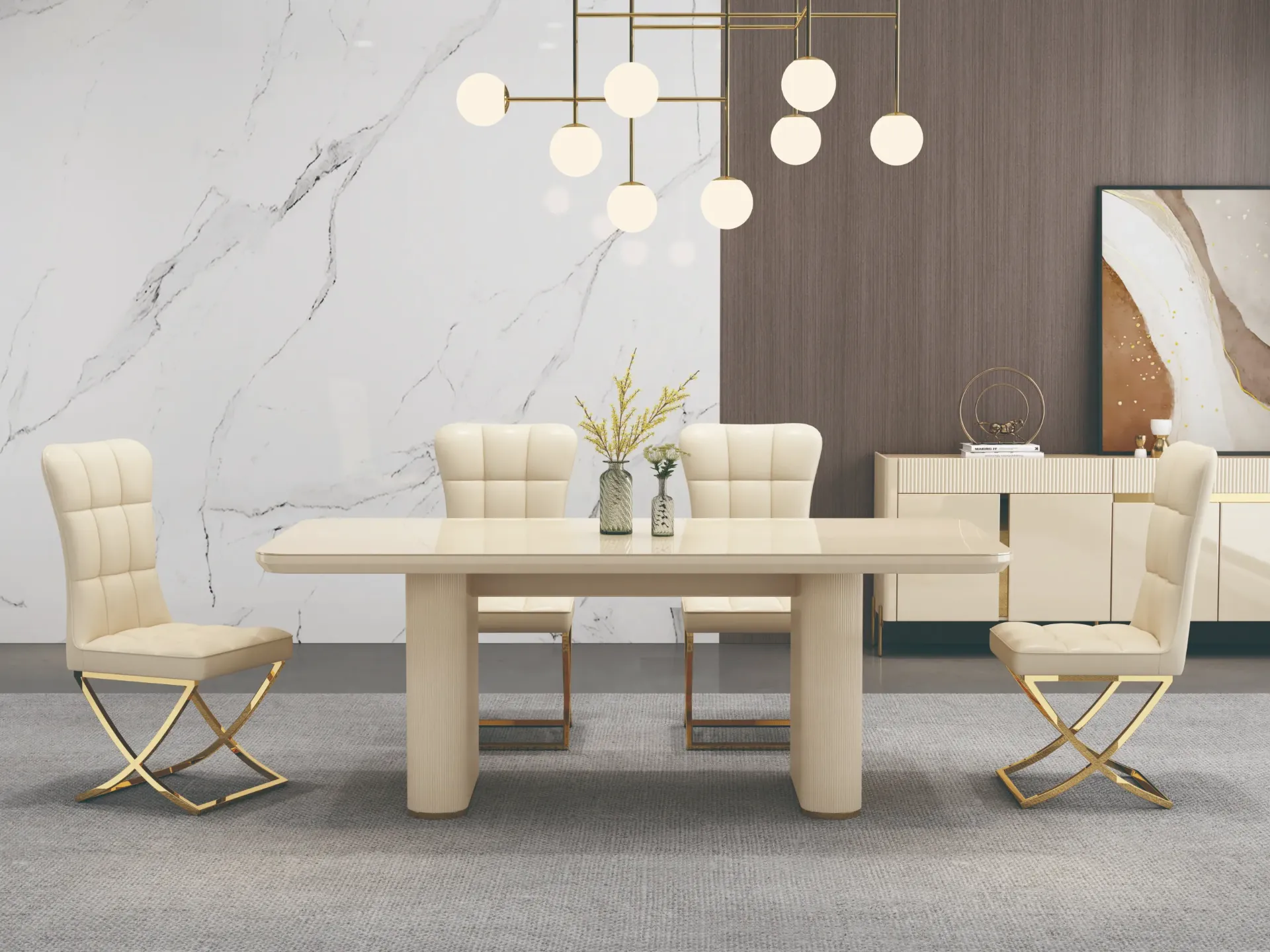 [TABLE-92379] TABLE À MANGER BEIGE